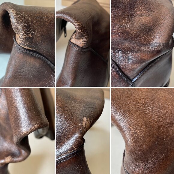 BED STU Manchester Heavily Distressed Tall Leather Riding Boots BEDSTU Size 8.5 - Picture 3 of 16